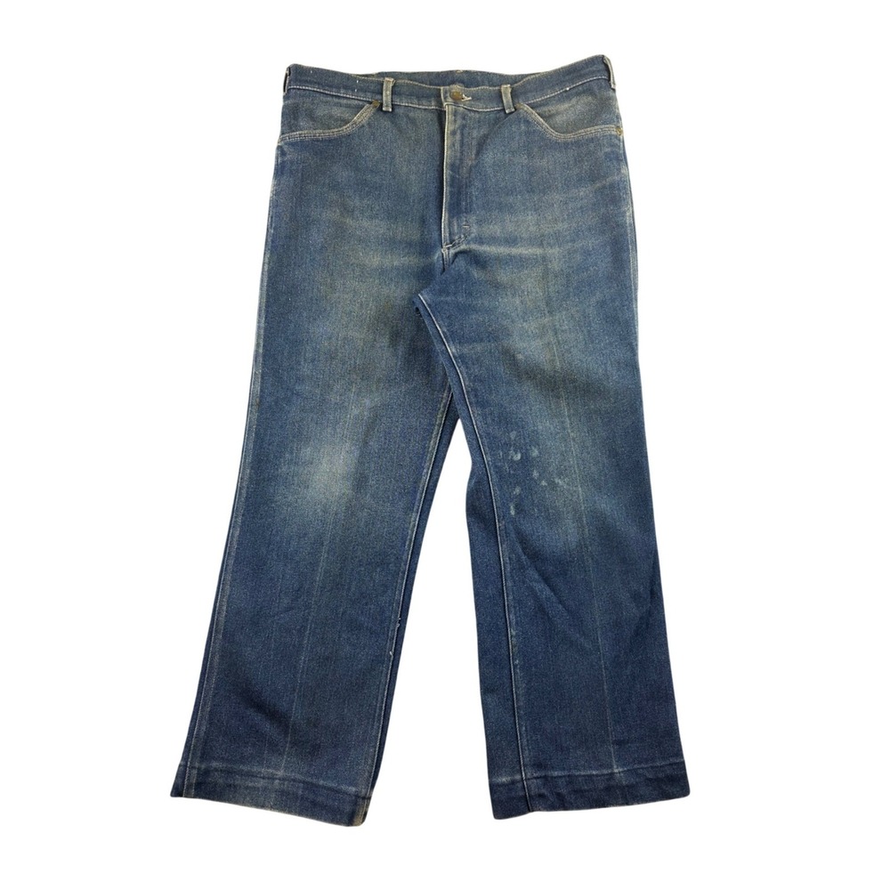 Vintage Lee 205 Jeans Men 38x32 Blue Straight Leg‎ Denim USA Made Workwear 80s